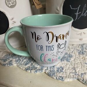 Mint Green Llama Mug - No Drama Design